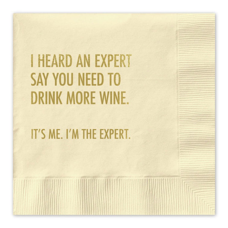 Drink More Wine Napkin, Cocktail