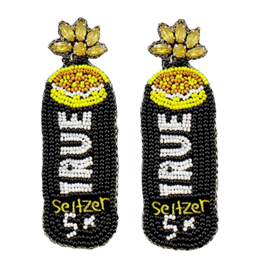 Beaded Seltzer Can Earrings